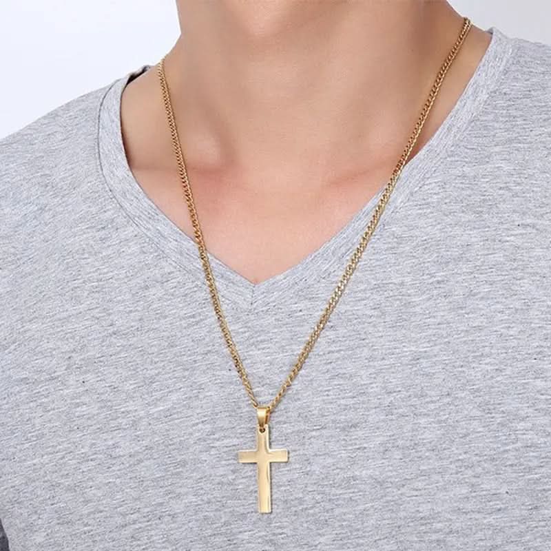 Skanto | Classic Men's Necklace with Cross Pendant in Stainless Steel