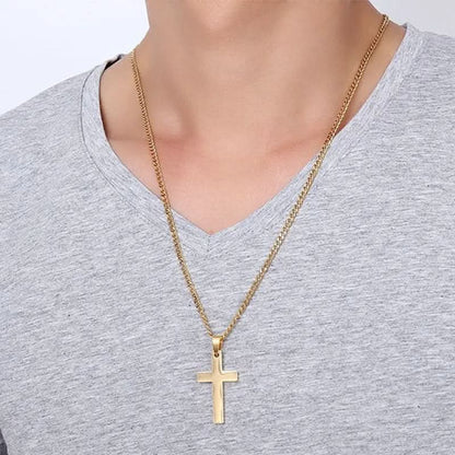 Skanto | Classic Men's Necklace with Cross Pendant in Stainless Steel