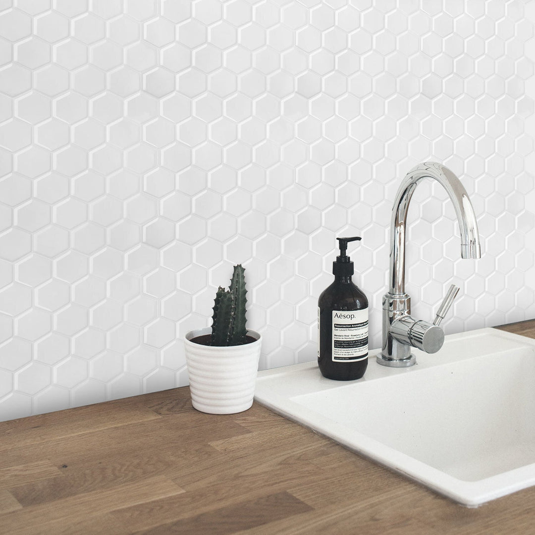 Self-adhesive tiles 10-piece set hexagon | Kalsten