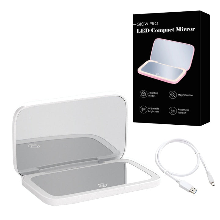 Kalsten | Compact LED Makeup Mirror with Double Magnification 1X and 10X