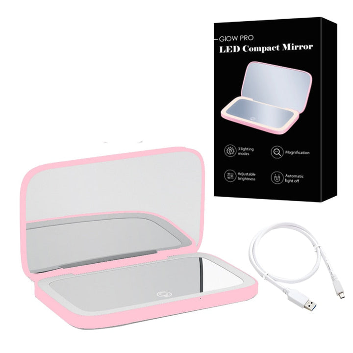 Kalsten | Compact LED Makeup Mirror with Double Magnification 1X and 10X