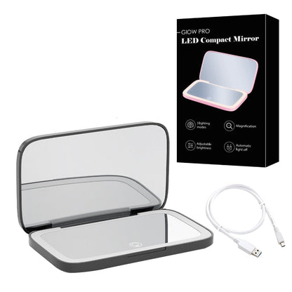 BowLift | Compact LED Makeup Mirror with Double Magnification 1X and 10X