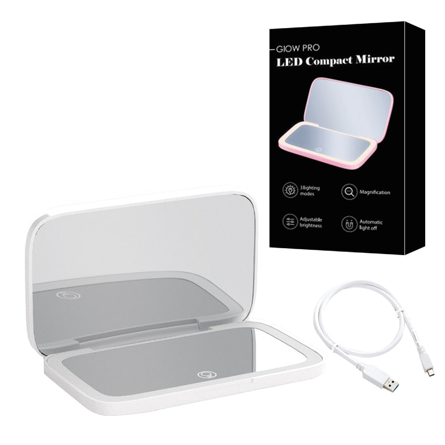Kalsten | Compact LED Makeup Mirror with Double Magnification 1X and 10X