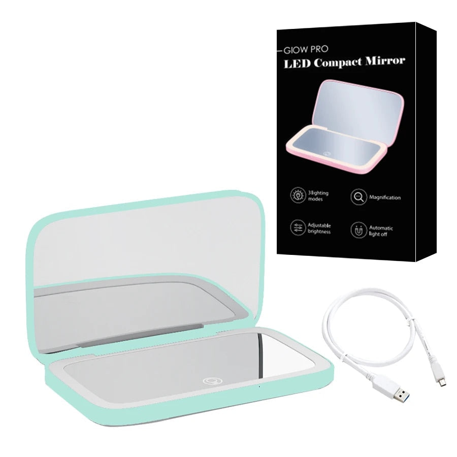 Kalsten | Compact LED Makeup Mirror with Double Magnification 1X and 10X