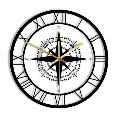Directional Diagram - Nautical Compass Wall Clock