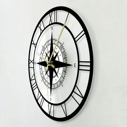 Directional Diagram - Nautical Compass Wall Clock
