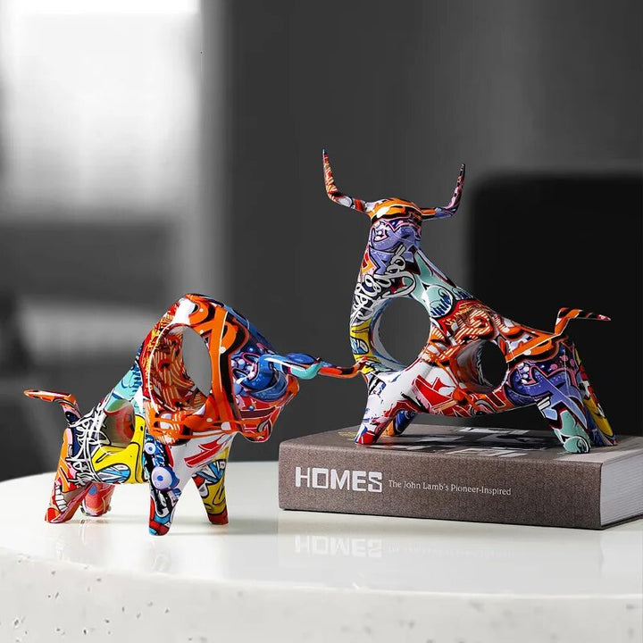 Kalsten | Art Colorful Bull Sculpture
