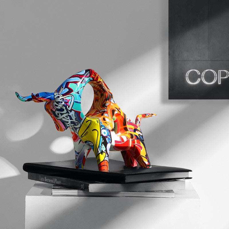 Kalsten | Art Colorful Bull Sculpture