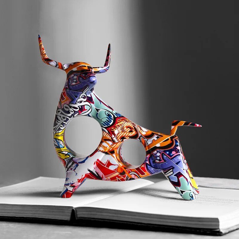 Kalsten | Art Colorful Bull Sculpture