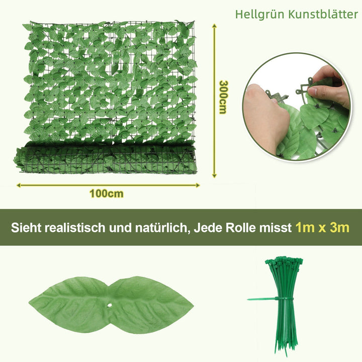 Artificial Ivy Hedge Privacy Screen 1x3m | Kalsten