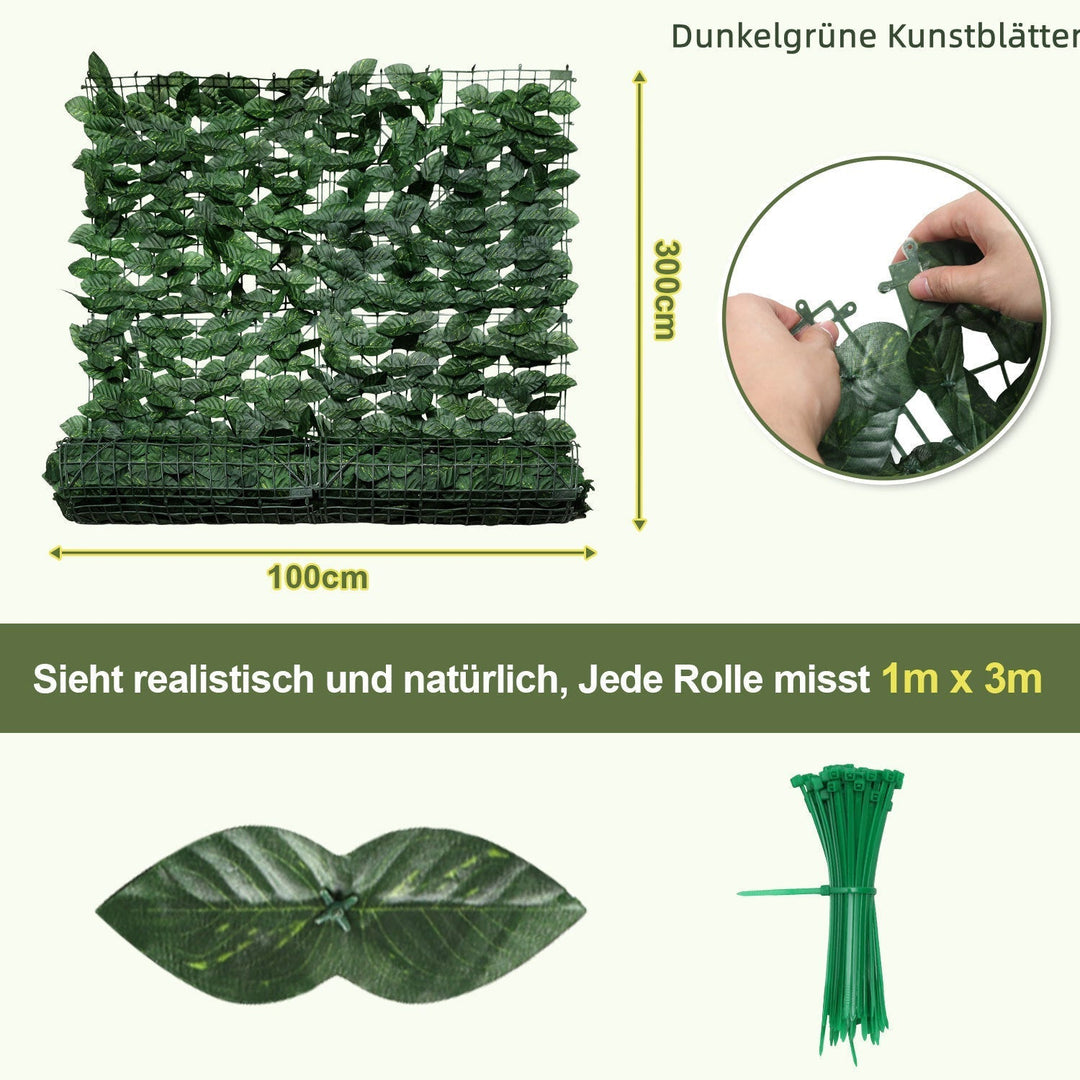 Artificial Ivy Hedge Privacy Screen 1x3m | Kalsten