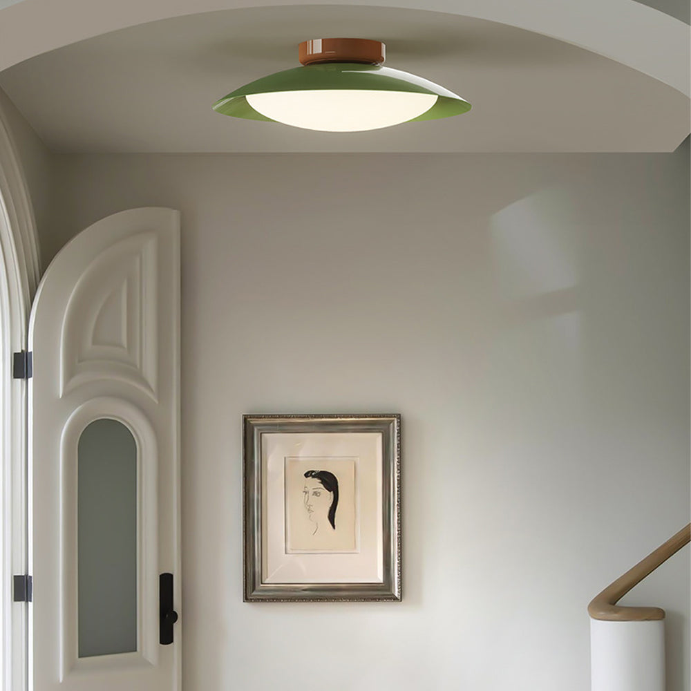 Ceiling Light Metal Dome 17.7 in Indoor Use Serene Mid-Century Style Warm Glow | Kalsten