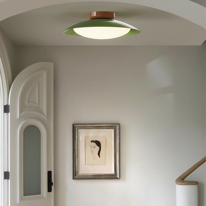 Ceiling Light Metal Dome 17.7 in Indoor Use Serene Mid-Century Style Warm Glow | Kalsten