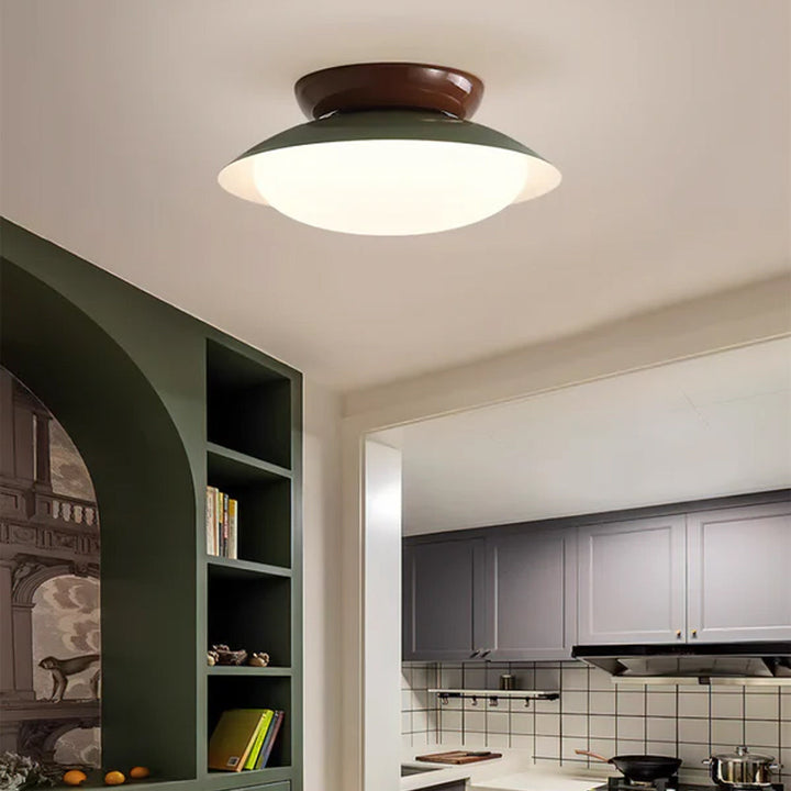 Ceiling Light Metal Dome 17.7 in Indoor Use Serene Mid-Century Style Warm Glow | Kalsten