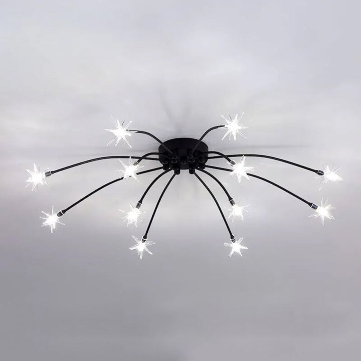 Ceiling Light Metal Glass 24 in Semi Flush Mount Indoor Living Room Dining Bedroom LED Energy Saving | Kalsten