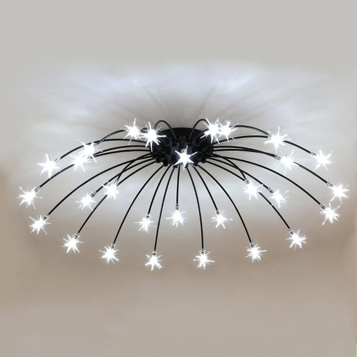 Ceiling Light Metal Glass 24 in Semi Flush Mount Indoor Living Room Dining Bedroom LED Energy Saving | Kalsten