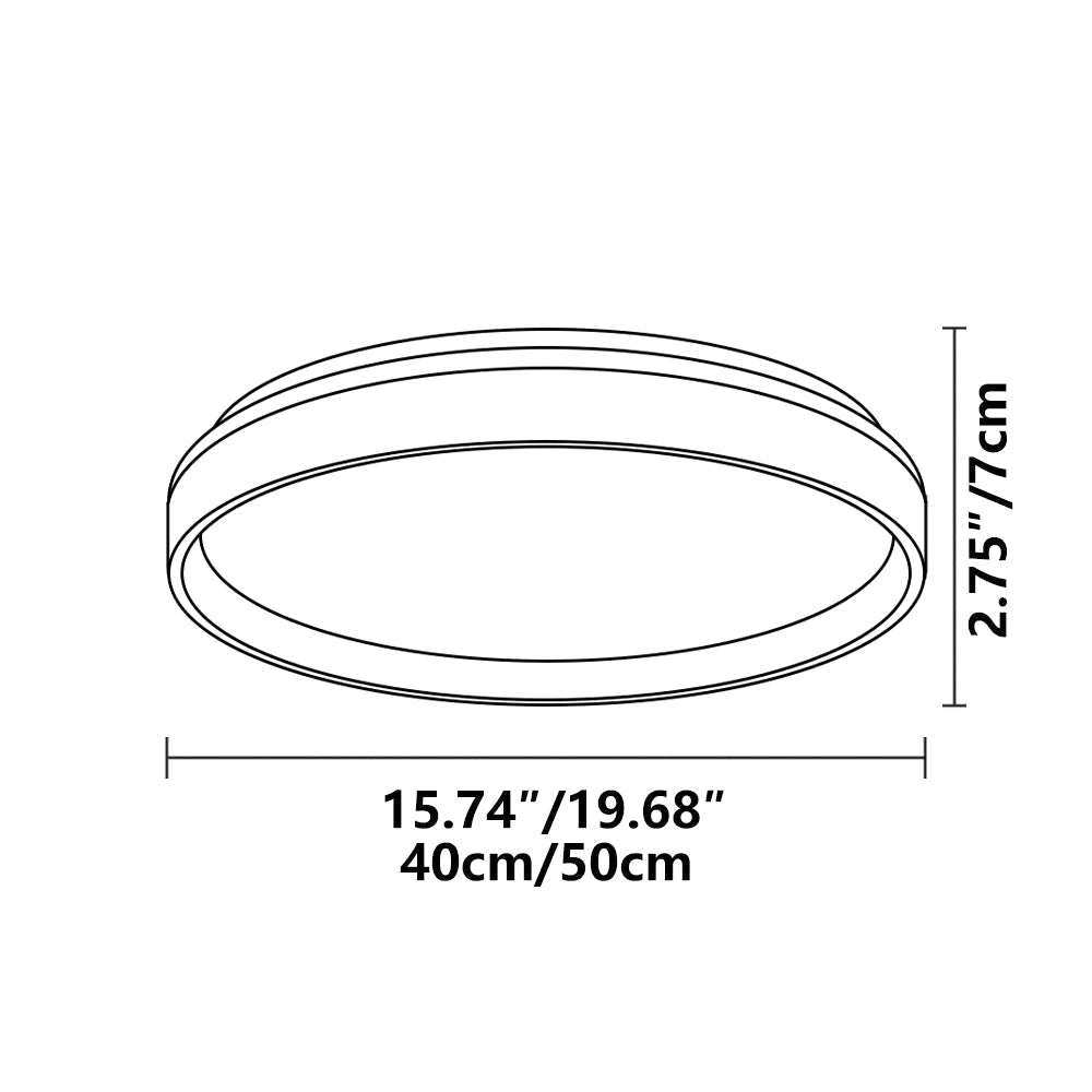 Ceiling Light Acrylic Round 15.7 in 2.8 in Indoor Bedroom Living Room LED Modern Minimalist Flush Mount Fixture | Kalsten