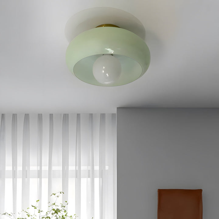 Ceiling Light Glass 11 in Semi Flush Mount Indoor Bedroom Hallway Living Room Pendant Lamp Modern Mid Century Style | Kalsten