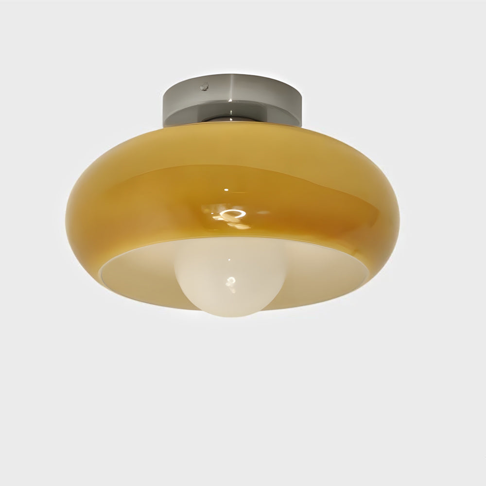 Ceiling Light Glass 11 in Semi Flush Mount Indoor Bedroom Hallway Living Room Pendant Lamp Modern Mid Century Style | Kalsten