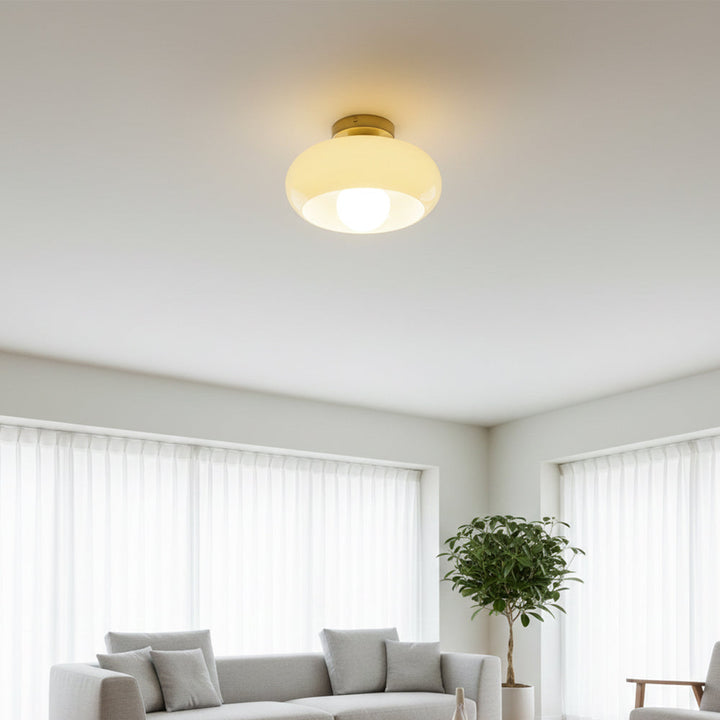 Ceiling Light Glass 11 in Semi Flush Mount Indoor Bedroom Hallway Living Room Pendant Lamp Modern Mid Century Style | Kalsten