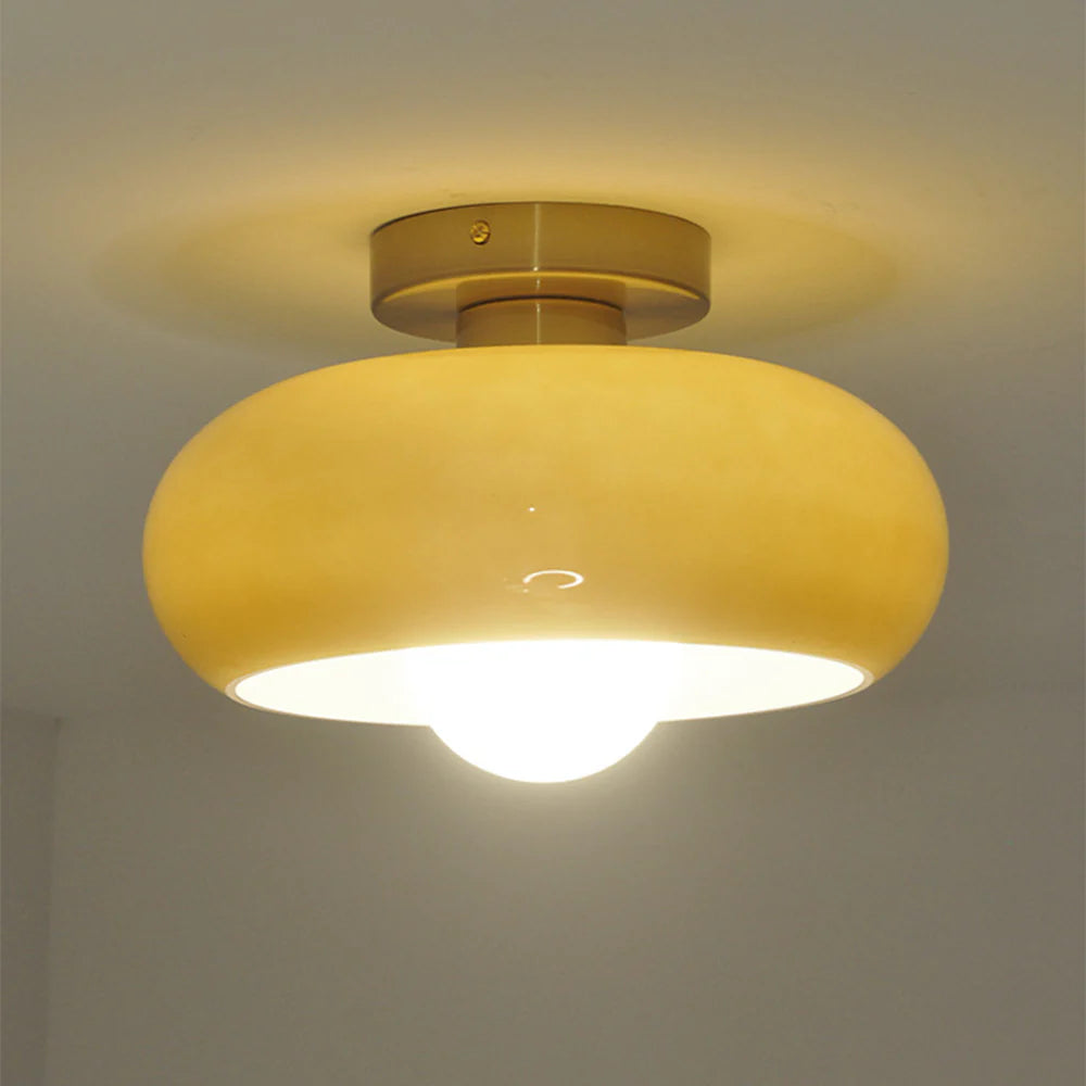 Ceiling Light Glass 11 in Semi Flush Mount Indoor Bedroom Hallway Living Room Pendant Lamp Modern Mid Century Style | Kalsten