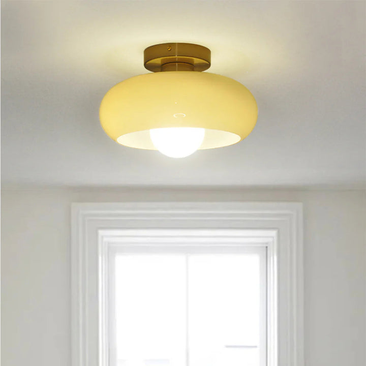 Ceiling Light Glass 11 in Semi Flush Mount Indoor Bedroom Hallway Living Room Pendant Lamp Modern Mid Century Style | Kalsten