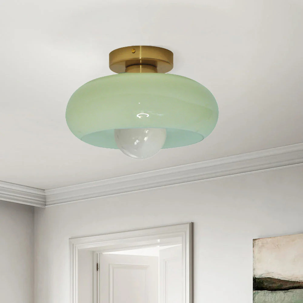 Ceiling Light Glass 11 in Semi Flush Mount Indoor Bedroom Hallway Living Room Pendant Lamp Modern Mid Century Style | Kalsten