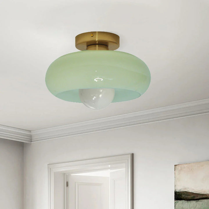 Ceiling Light Glass 11 in Semi Flush Mount Indoor Bedroom Hallway Living Room Pendant Lamp Modern Mid Century Style | Kalsten