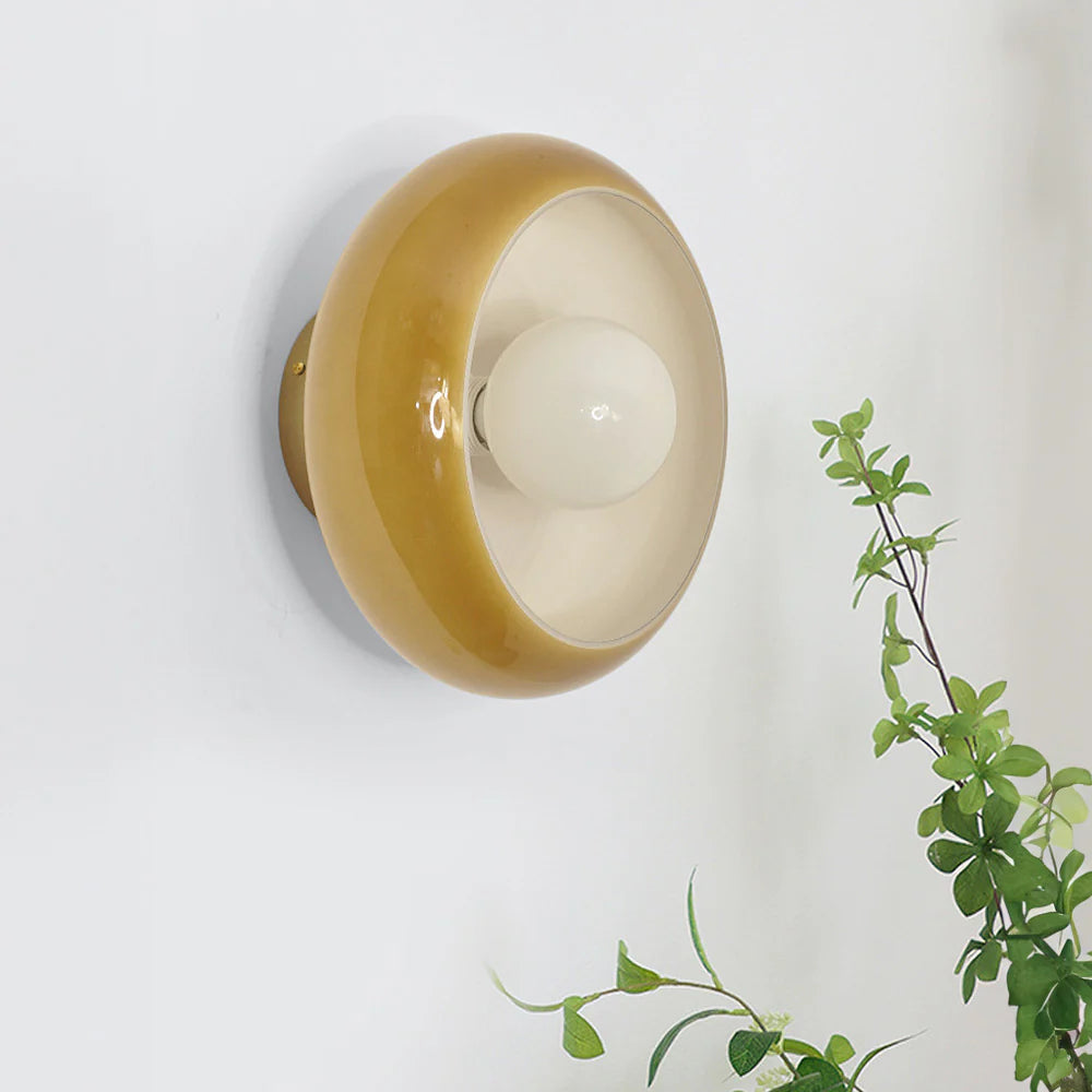 Ceiling Light Glass 11 in Semi Flush Mount Indoor Bedroom Hallway Living Room Pendant Lamp Modern Mid Century Style | Kalsten