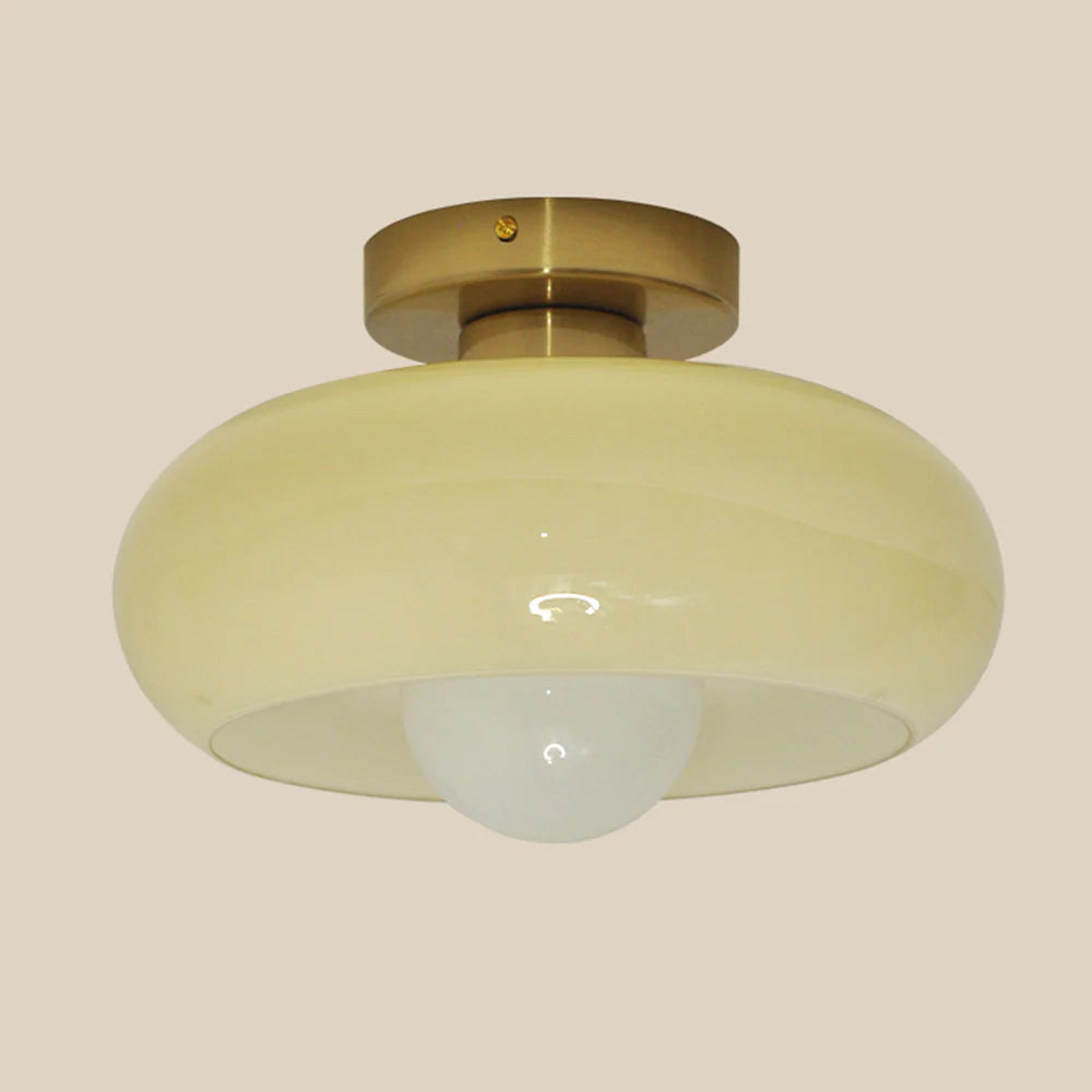 Ceiling Light Glass 11 in Semi Flush Mount Indoor Bedroom Hallway Living Room Pendant Lamp Modern Mid Century Style | Kalsten