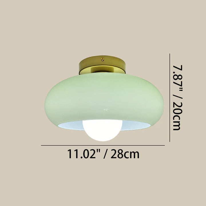 Ceiling Light Glass 11 in Semi Flush Mount Indoor Bedroom Hallway Living Room Pendant Lamp Modern Mid Century Style | Kalsten