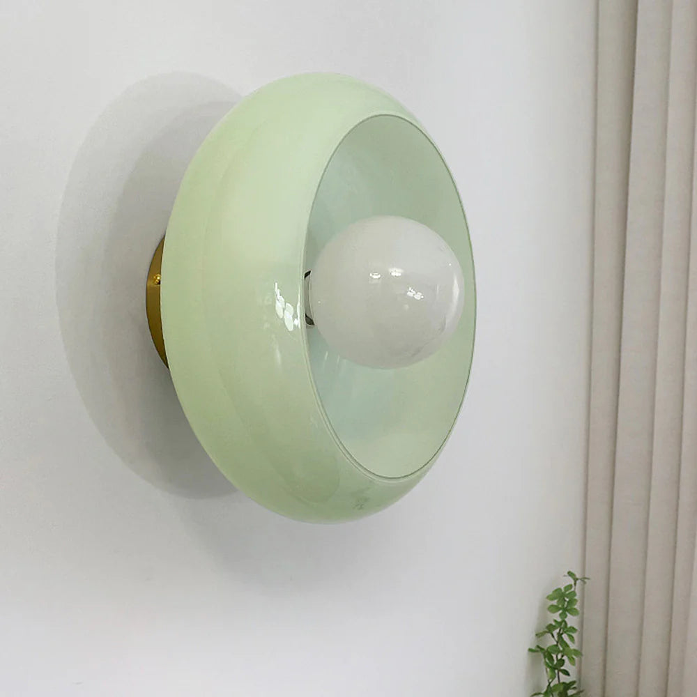 Ceiling Light Glass 11 in Semi Flush Mount Indoor Bedroom Hallway Living Room Pendant Lamp Modern Mid Century Style | Kalsten
