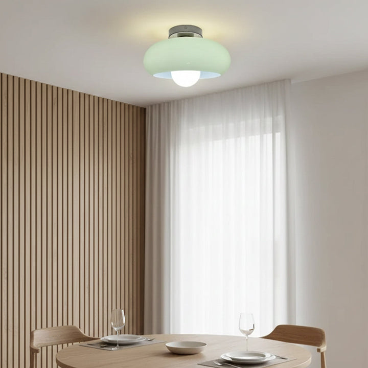 Ceiling Light Glass 11 in Semi Flush Mount Indoor Bedroom Hallway Living Room Pendant Lamp Modern Mid Century Style | Kalsten