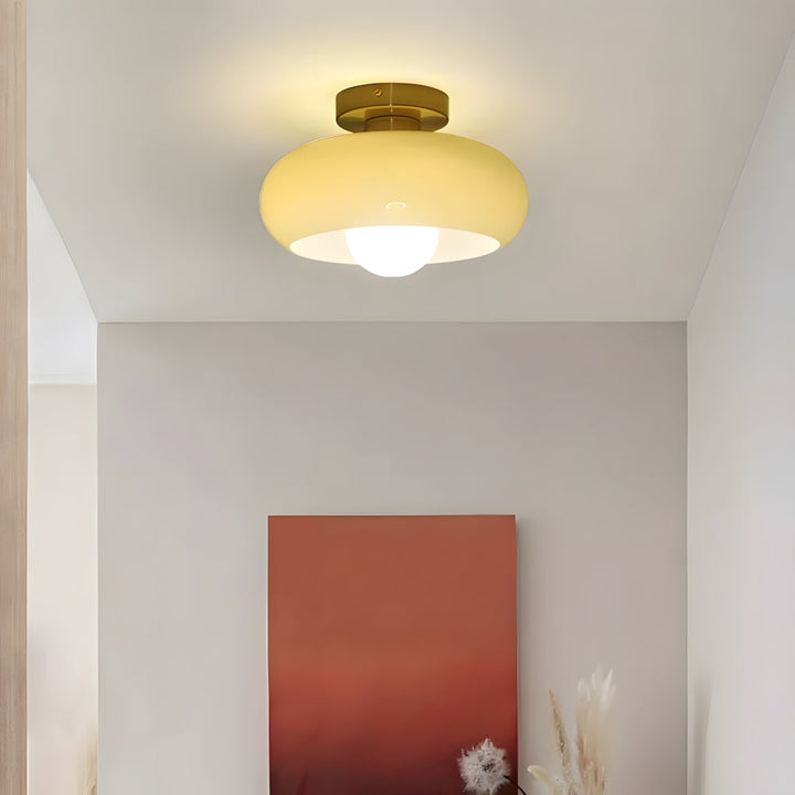 Ceiling Light Glass 11 in Semi Flush Mount Indoor Bedroom Hallway Living Room Pendant Lamp Modern Mid Century Style | Kalsten
