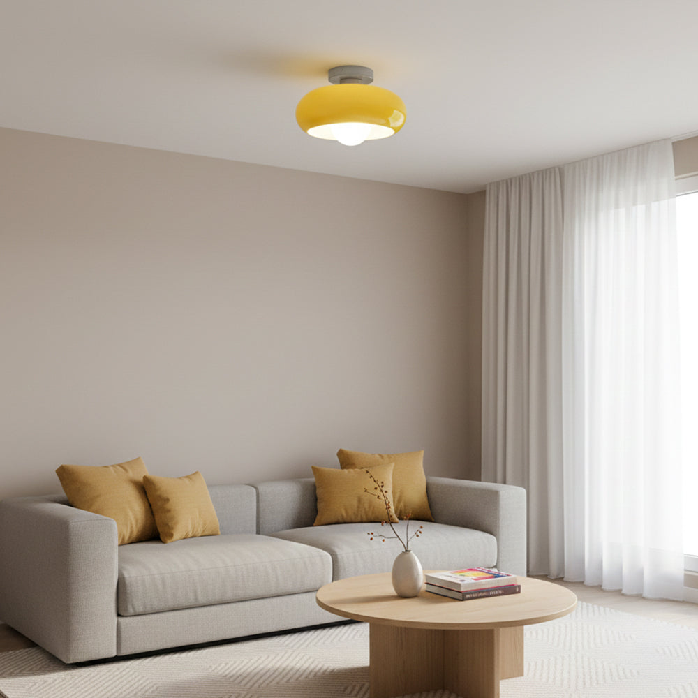 Ceiling Light Glass 11 in Semi Flush Mount Indoor Bedroom Hallway Living Room Pendant Lamp Modern Mid Century Style | Kalsten