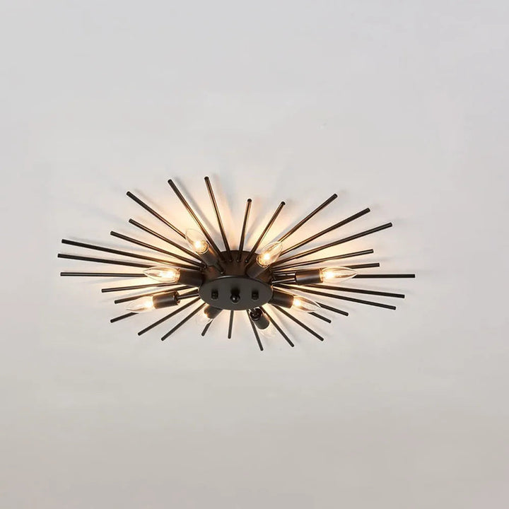Ceiling Light Industrial Metal 27.6 in Indoor Living Room Dining Area Fixture Multi Bulb | Kalsten