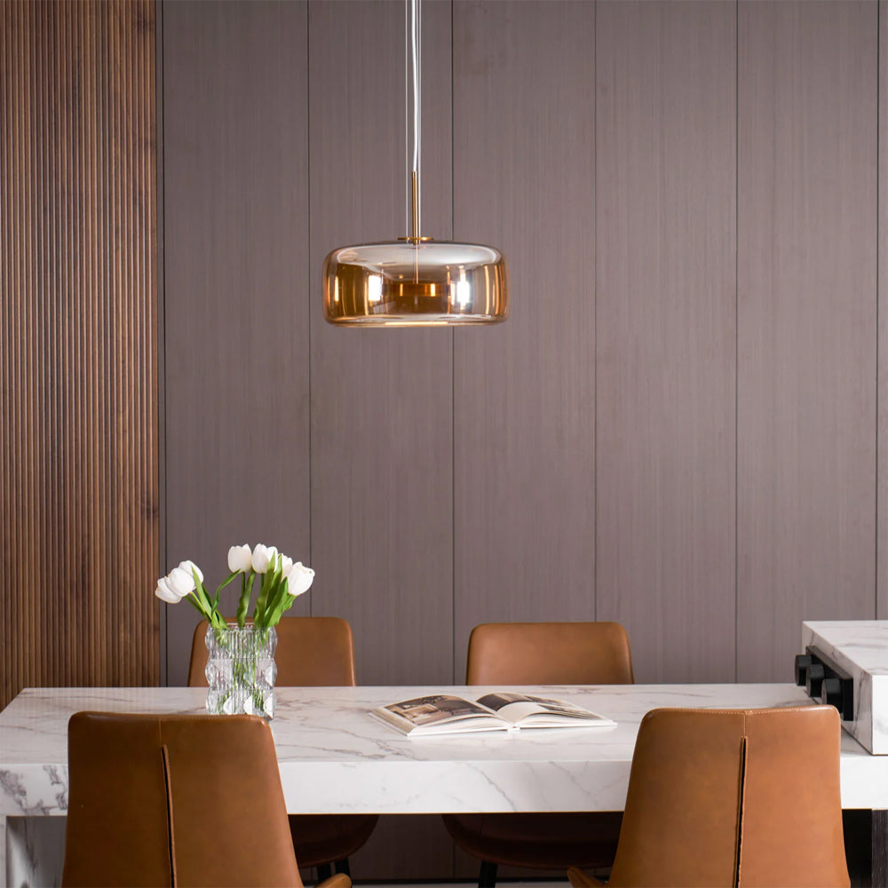Pendant Light Glass Dome 10.2 in Smoked Kitchen Dining Room Hanging Ceiling Lamp Minimalist Modern Indoor Fixture | Kalsten