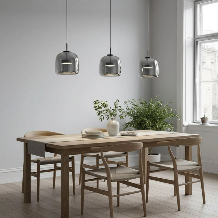 Pendant Light Glass Dome 10.2 in Smoked Kitchen Dining Room Hanging Ceiling Lamp Minimalist Modern Indoor Fixture | Kalsten