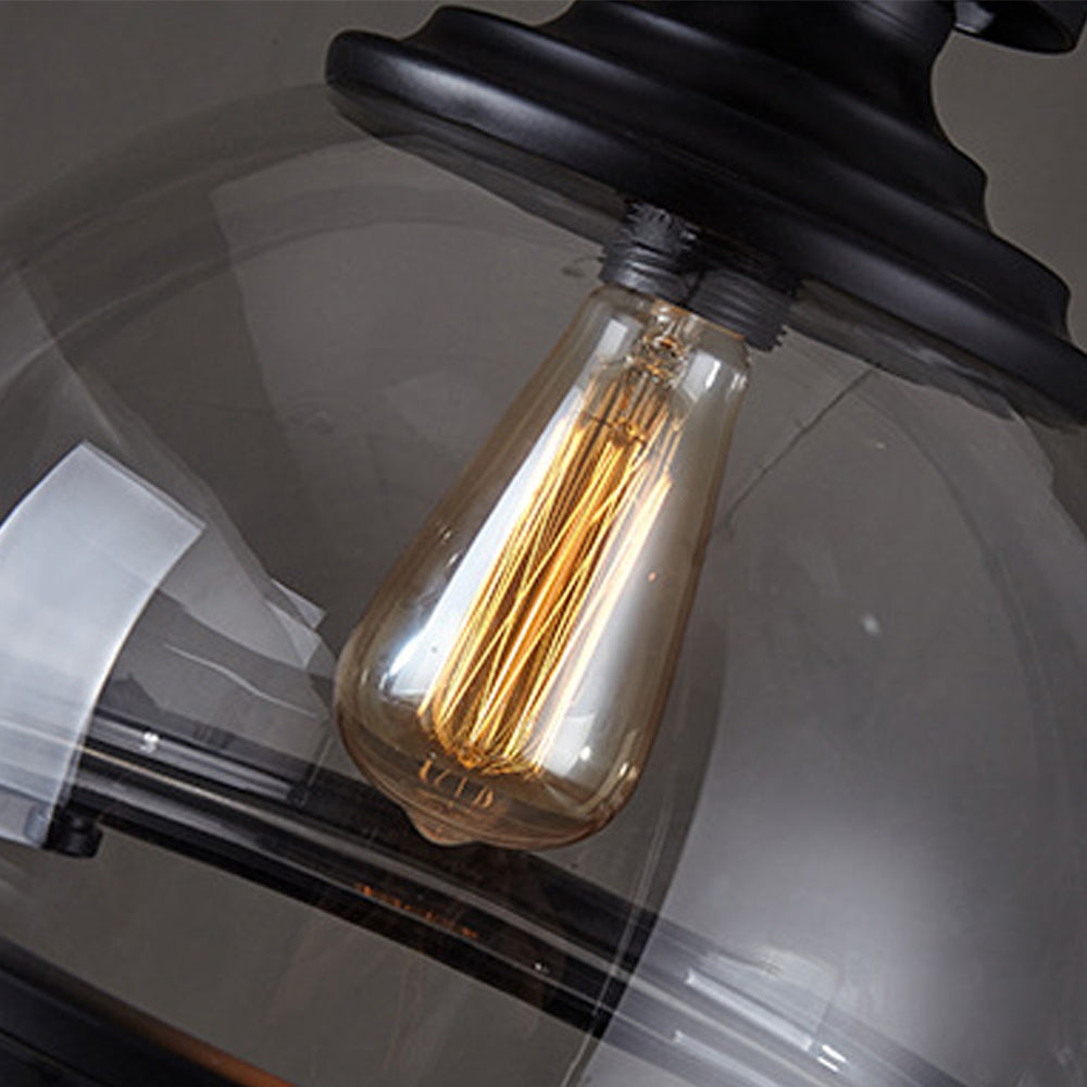 Pendant Light Iron Glass 12.2 in Indoor Dining Room Kitchen Island Bedroom Hanging Lamp Vintage Style | Kalsten