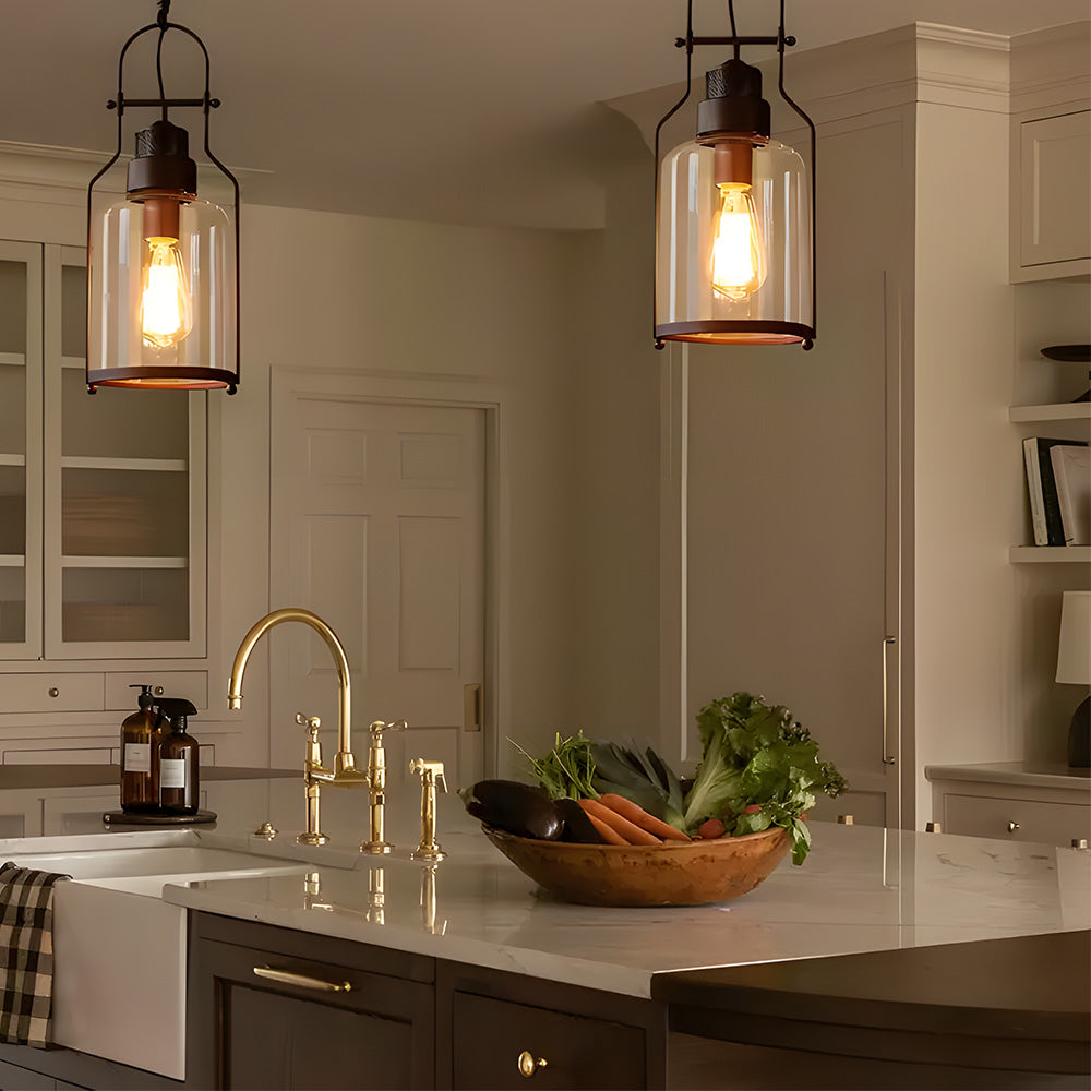 Pendant Light Metal 7.9 in Diameter 17.7 in Height Indoor Hallway Dining Room Living Room Vintage Industrial Style | Kalsten