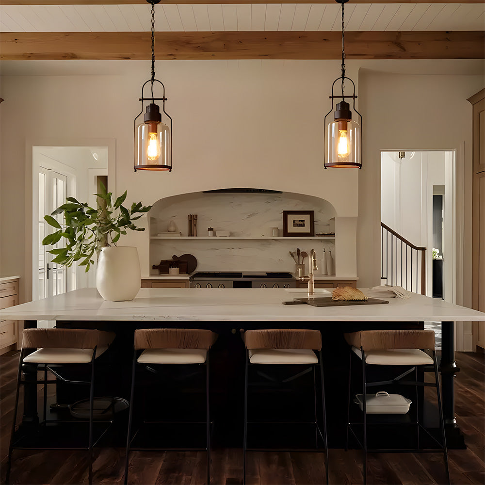 Pendant Light Metal 7.9 in Diameter 17.7 in Height Indoor Hallway Dining Room Living Room Vintage Industrial Style | Kalsten