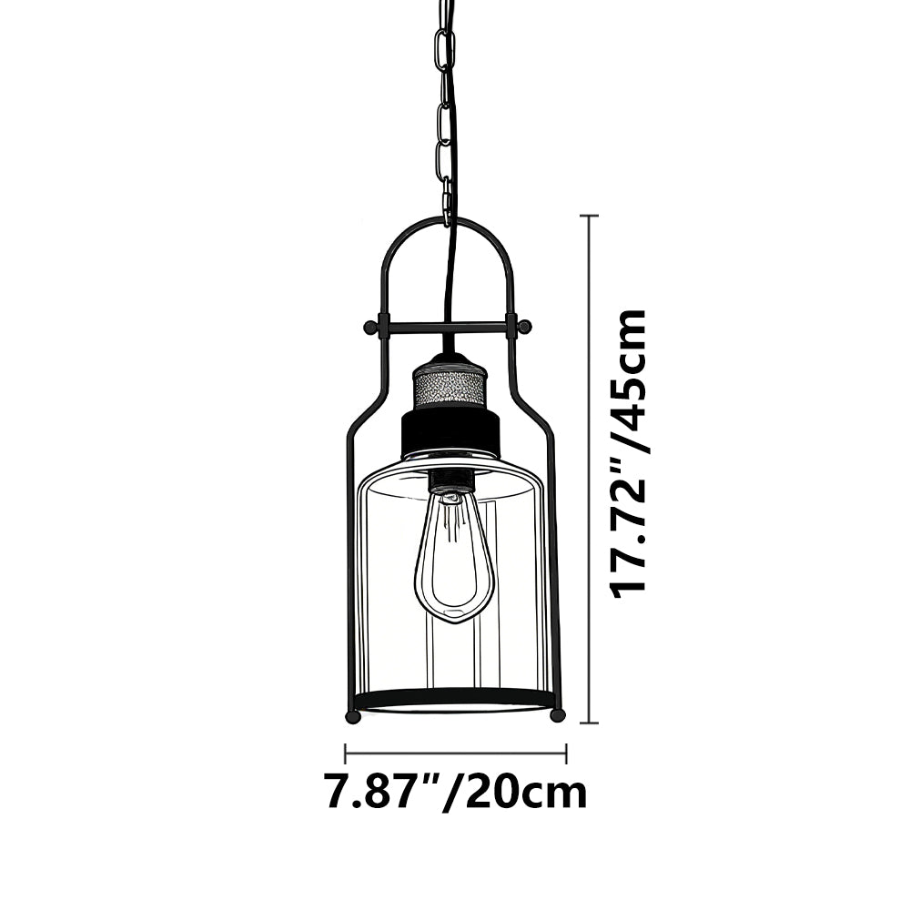 Pendant Light Metal 7.9 in Diameter 17.7 in Height Indoor Hallway Dining Room Living Room Vintage Industrial Style | Kalsten