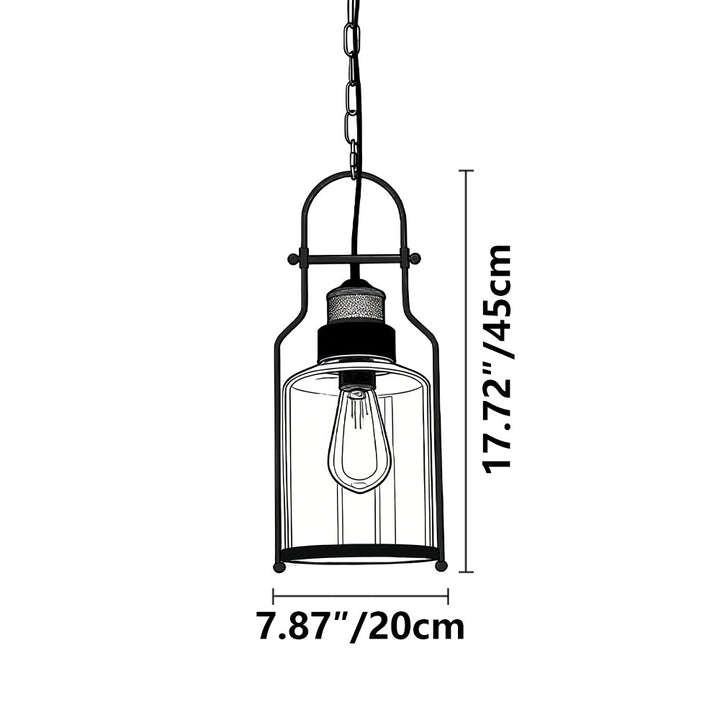 Pendant Light Metal 7.9 in Diameter 17.7 in Height Indoor Hallway Dining Room Living Room Vintage Industrial Style | Kalsten
