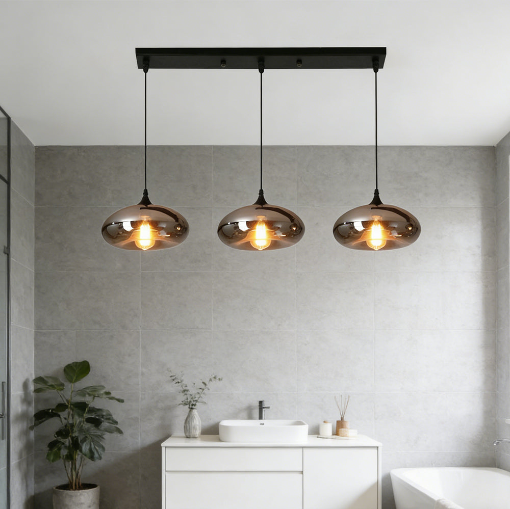 Pendant Light Glass Adjustable 11 in Indoor Dining Room Kitchen Island Ceiling Lamp | Kalsten