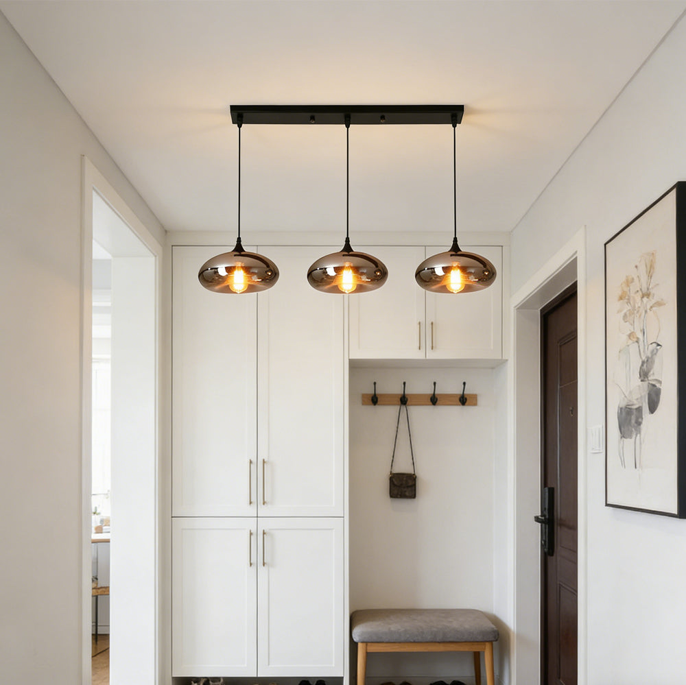 Pendant Light Glass Adjustable 11 in Indoor Dining Room Kitchen Island Ceiling Lamp | Kalsten