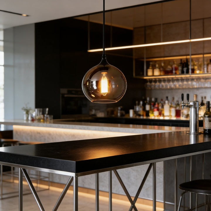Pendant Light Glass Adjustable 11 in Indoor Dining Room Kitchen Island Ceiling Lamp | Kalsten