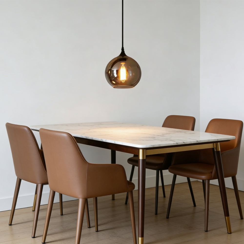 Pendant Light Glass Adjustable 11 in Indoor Dining Room Kitchen Island Ceiling Lamp | Kalsten