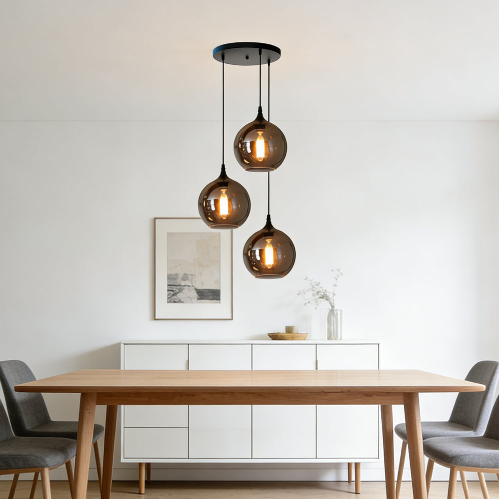 Pendant Light Glass Adjustable 11 in Indoor Dining Room Kitchen Island Ceiling Lamp | Kalsten