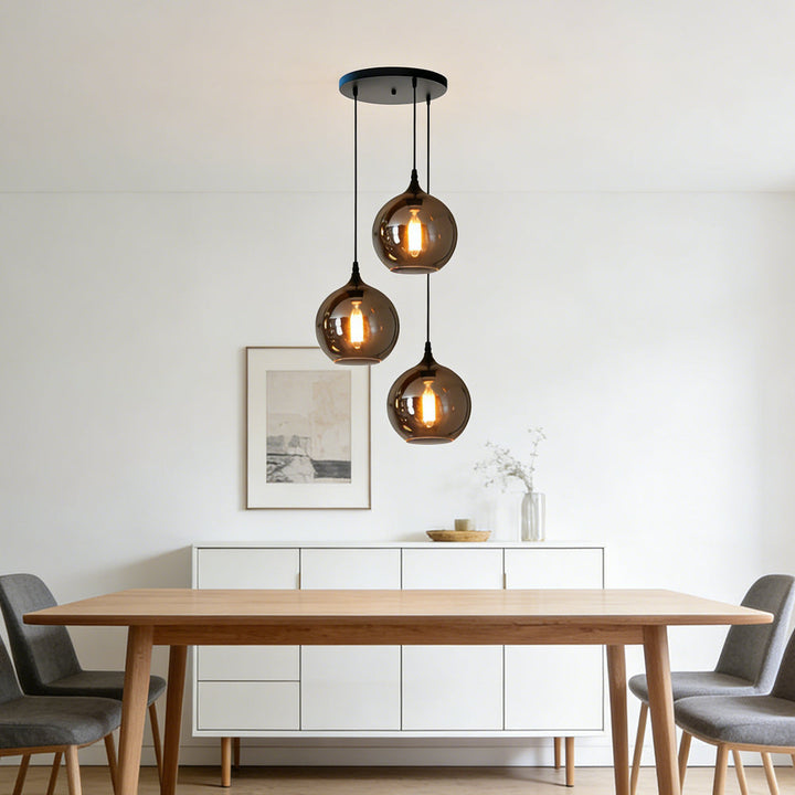 Pendant Light Glass Adjustable 11 in Indoor Dining Room Kitchen Island Ceiling Lamp | Kalsten