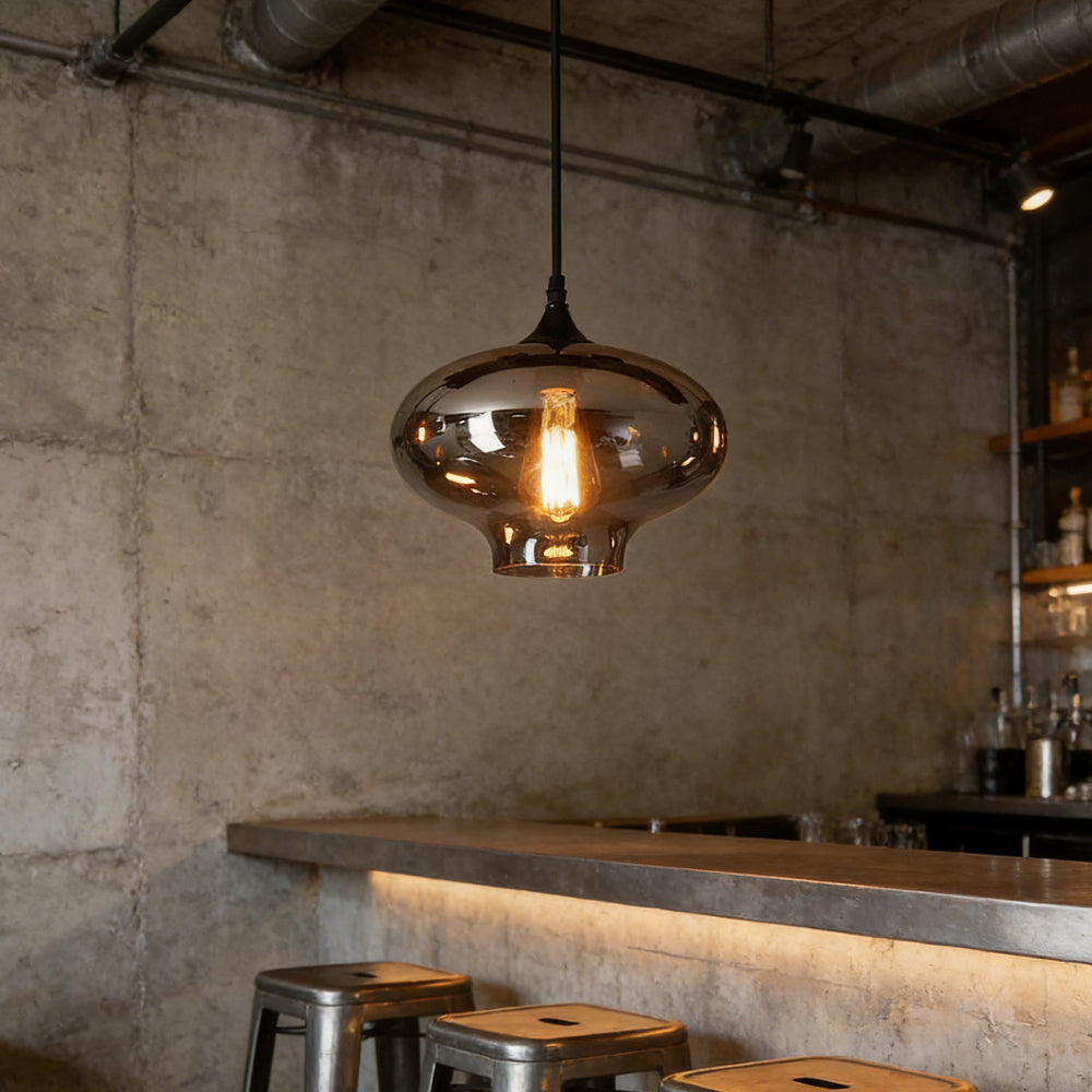 Pendant Light Glass Adjustable 11 in Indoor Dining Room Kitchen Island Ceiling Lamp | Kalsten